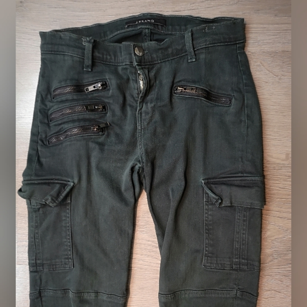 Y2K Vintage J brand dark army green skinny low rise stretch cotton jeans